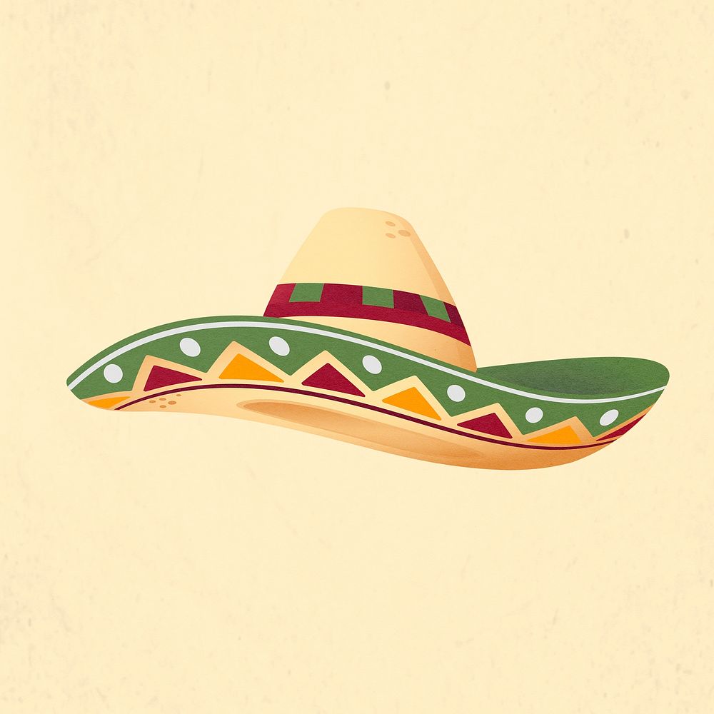 Mexican Sombrero hat doodle clip art