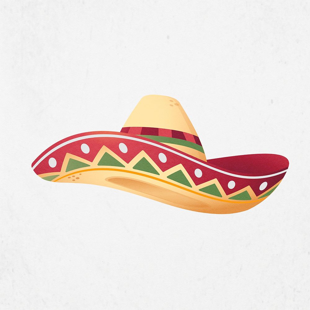Sombrero hat doodle clip art, Mexican culture