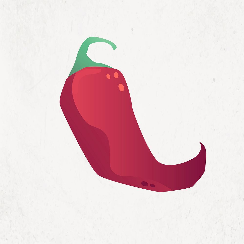 Mexican chili doodle sticker, red Jalapeno pepper vector