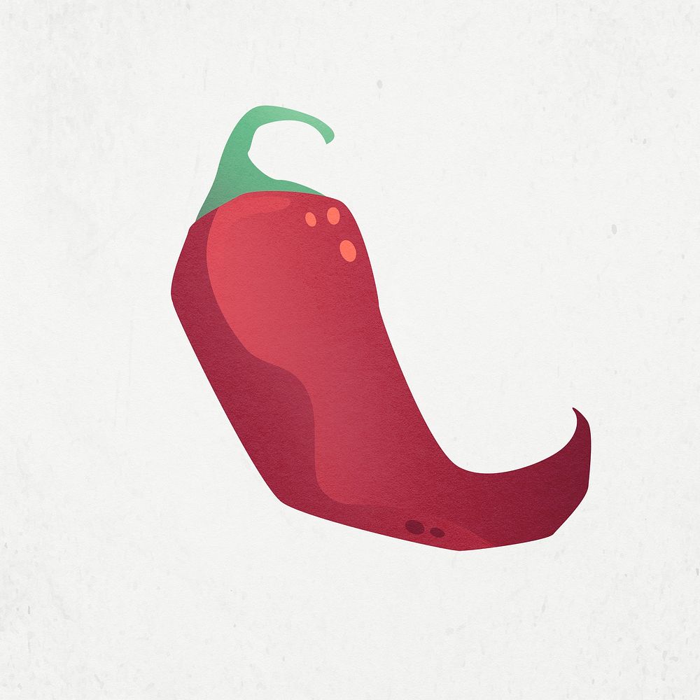 Spicy chili doodle sticker, vegetable illustration psd