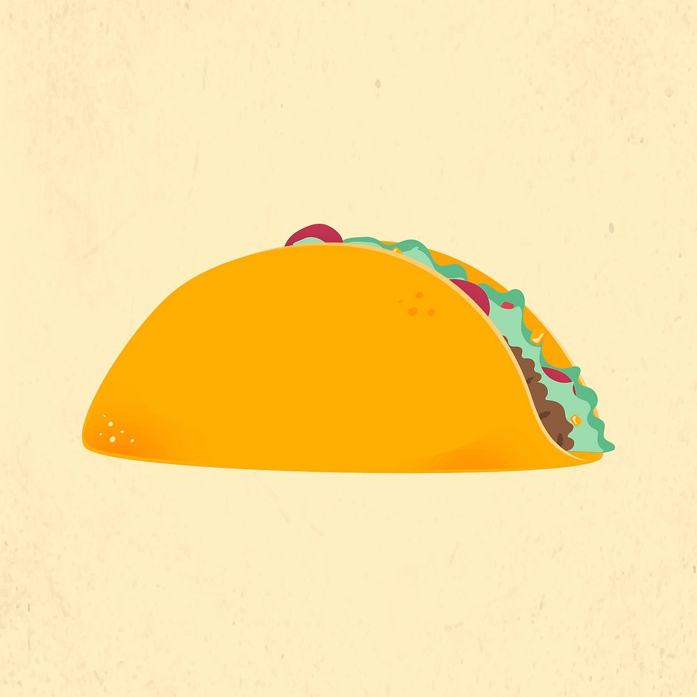 Taco doodle clipart, Mexican food vector