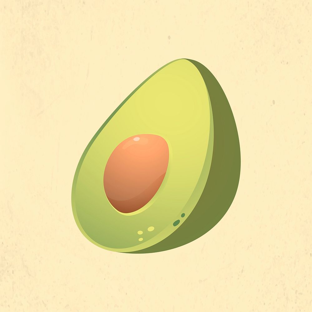 Cute avocado sticker, fruit cartoon vector