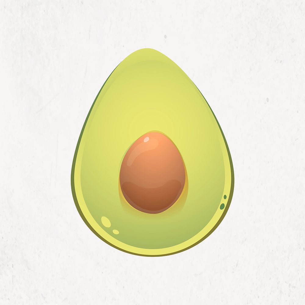 Avocado doodle clipart, cute design vector