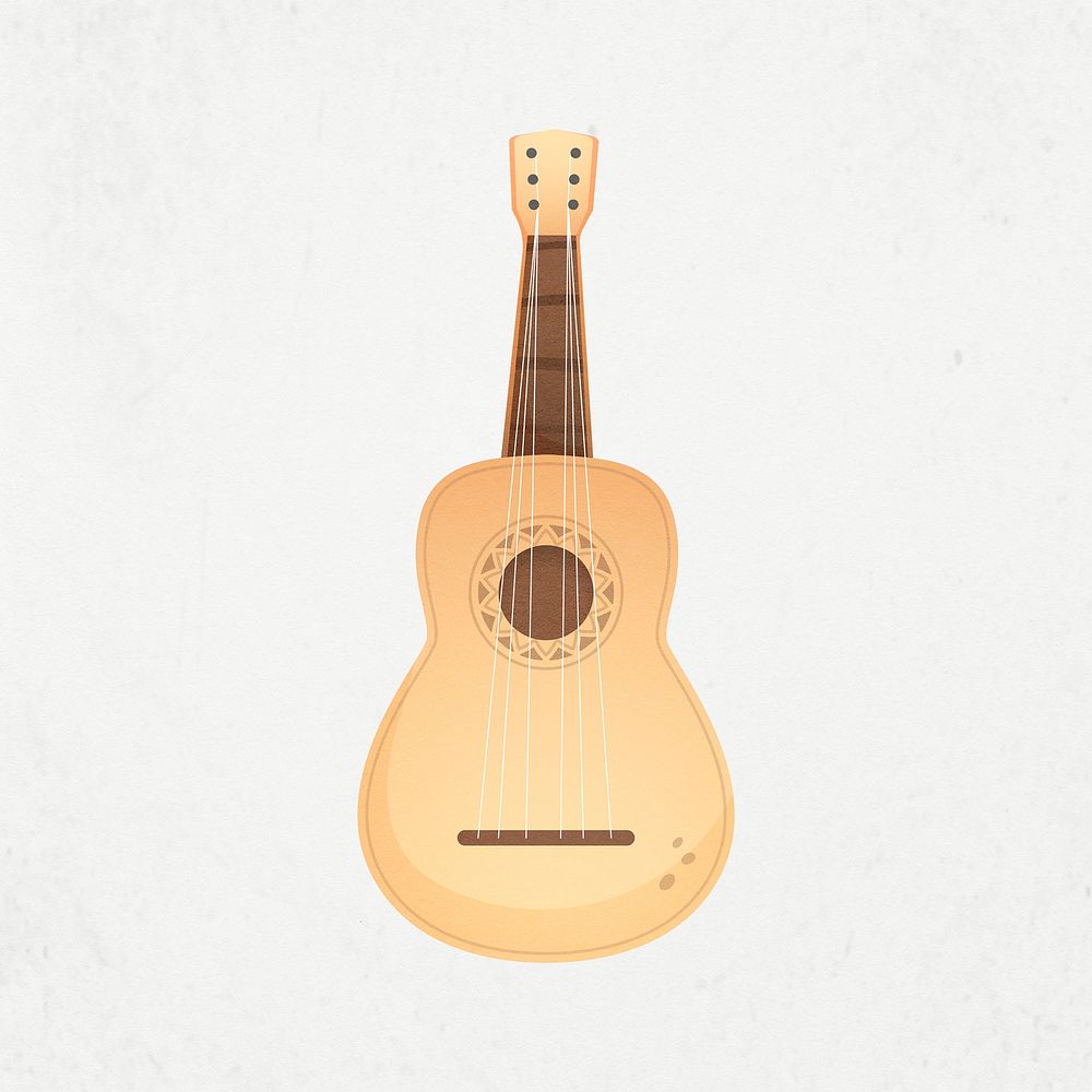 Mexican guitar clipart, acoustic instrument psd