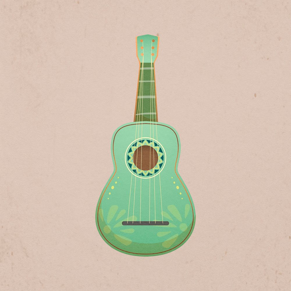 Mexican guitar doodle, traditional music instrument
