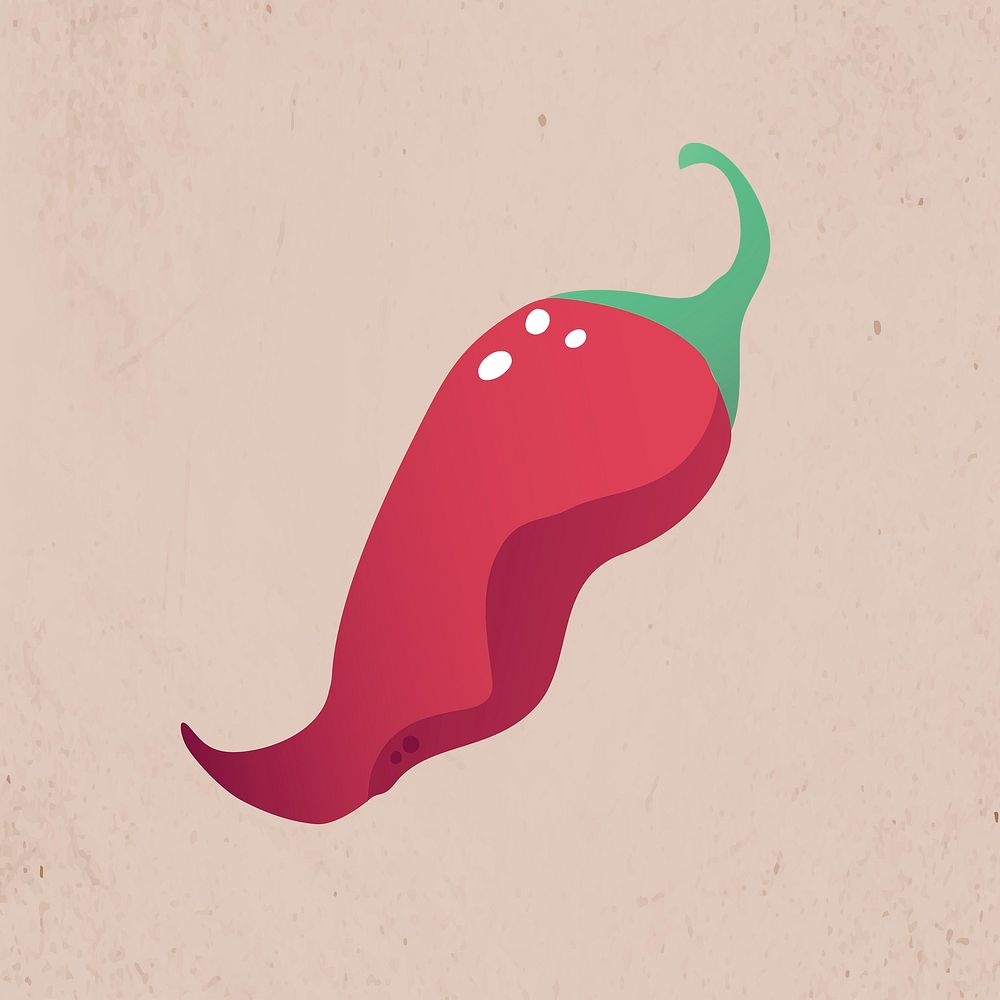 Mexican chili doodle sticker, red Jalapeno pepper vector