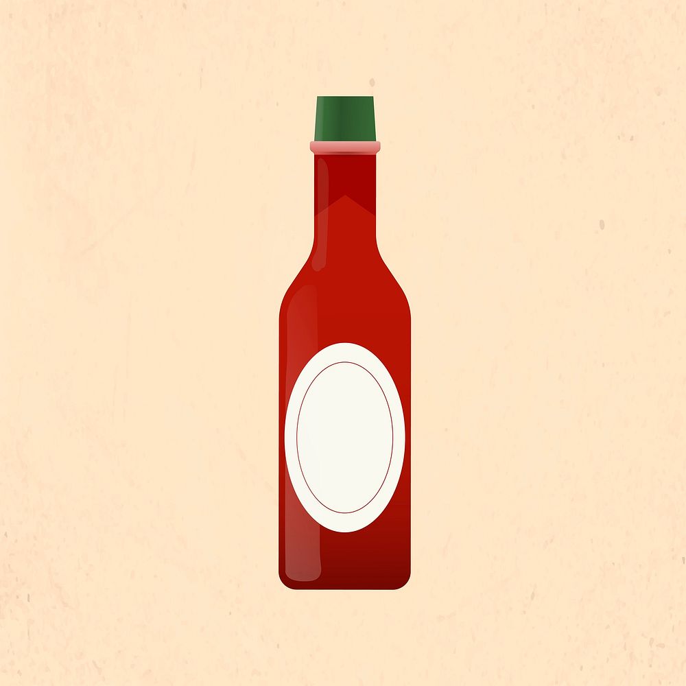 Salsa sauce bottle clipart, Mexican recipe illustration vector