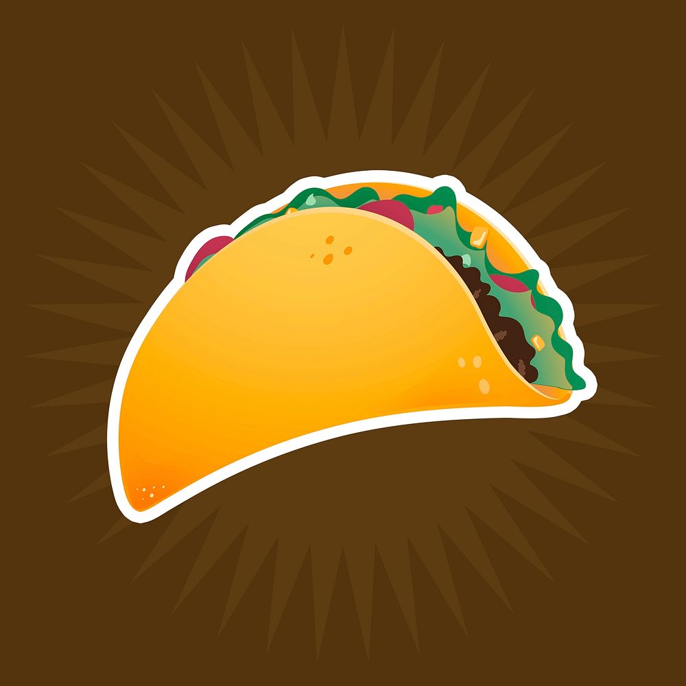 Taco doodle clipart, Mexican food psd