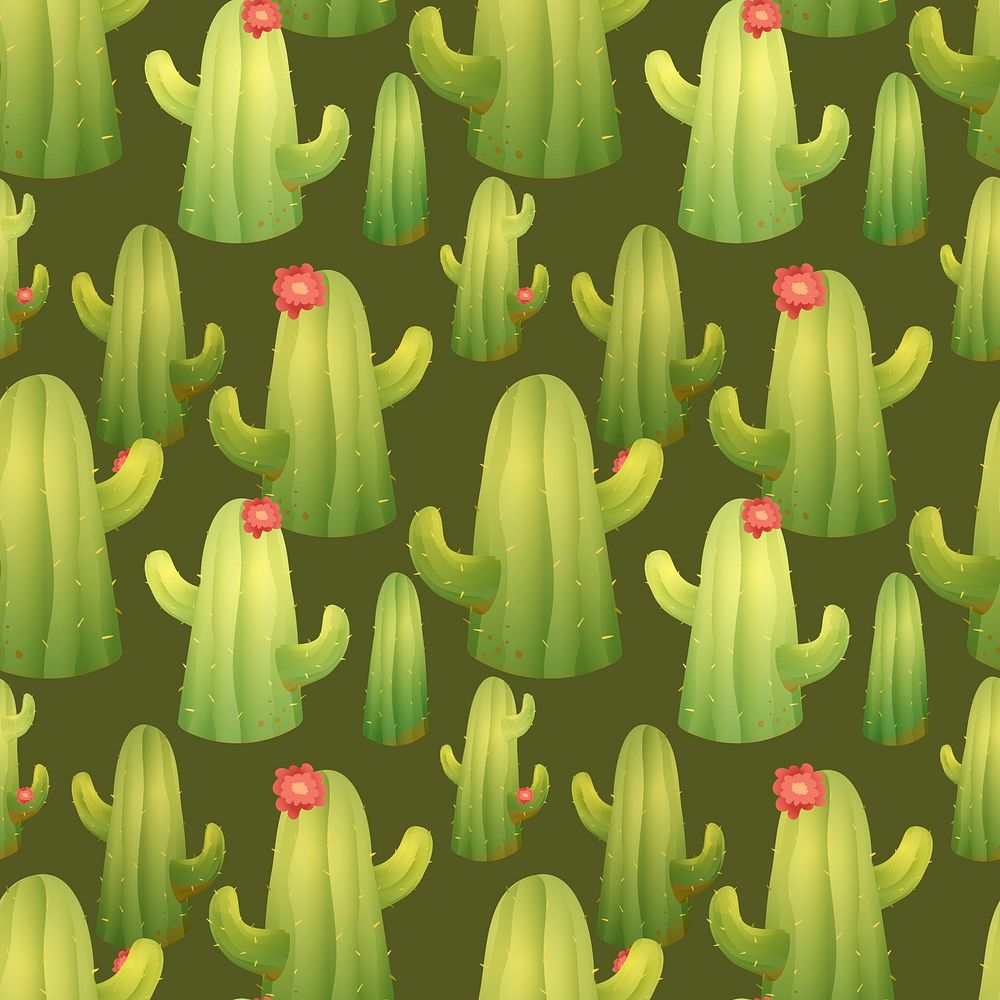 Cactus seamless pattern background design | Free Photo - rawpixel