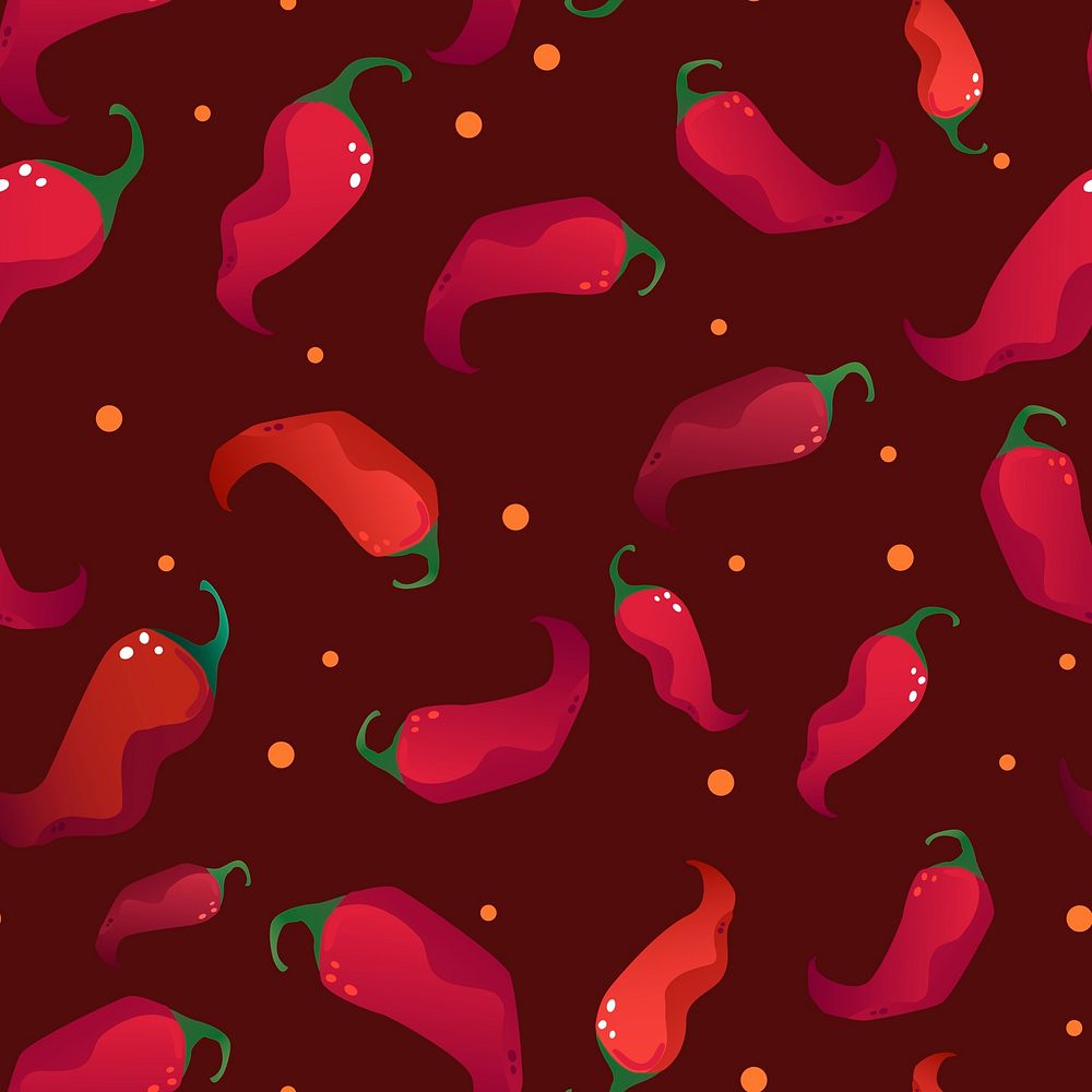 Red Jalapeno chili seamless pattern background