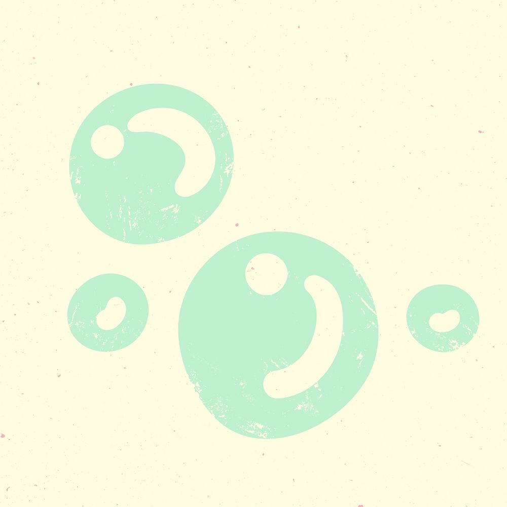 Bubble sticker, aquatic design in pastel green psd