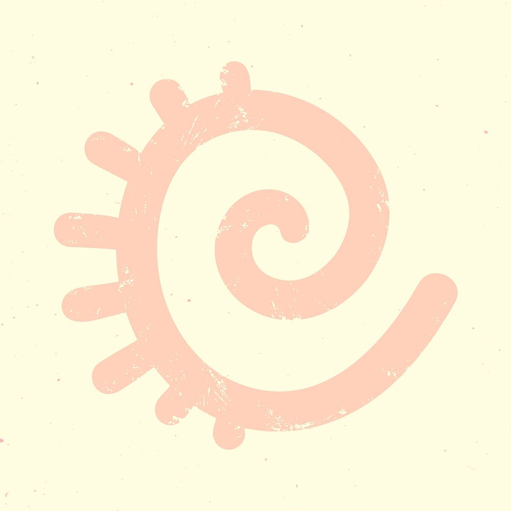 Seashell sticker, marine life collage element vector in pastel orange