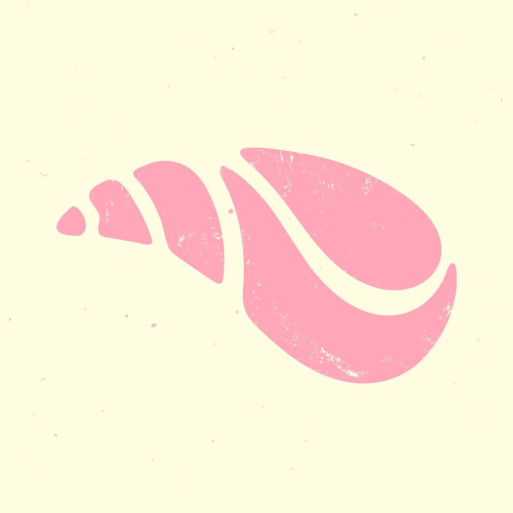 Pink seashell sticker, marine life collage element vector