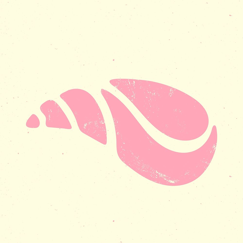 Pink seashell sticker, marine conch collage element psd