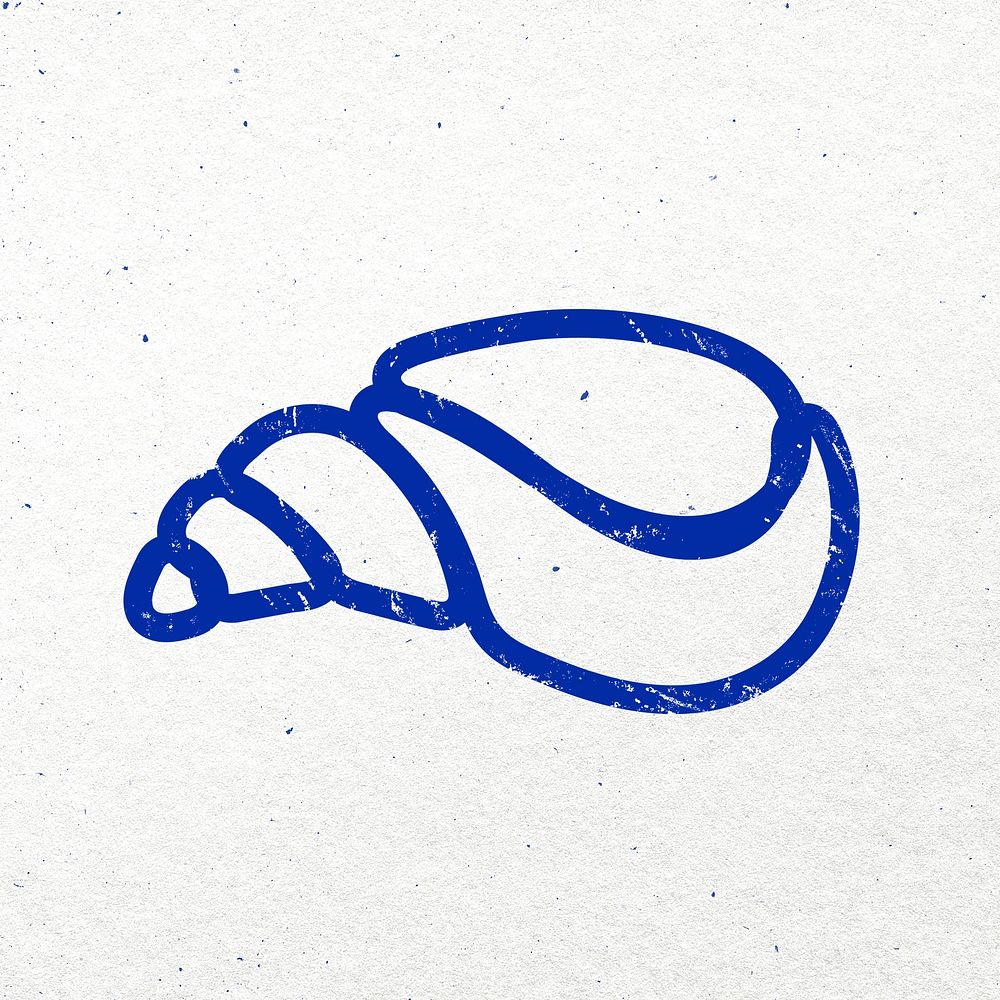 Seashell clipart, marine life graphic in blue