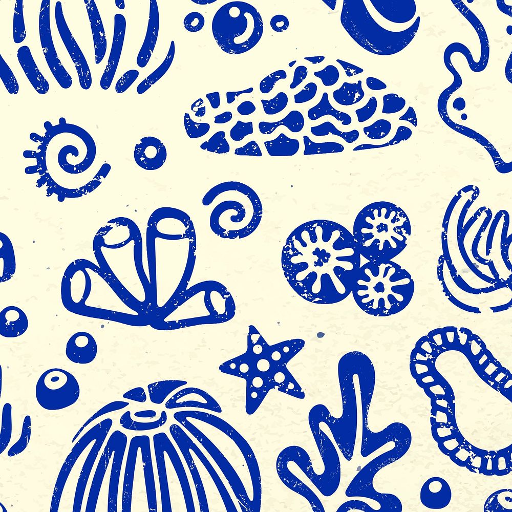 Coral reef background, blue ocean life vector