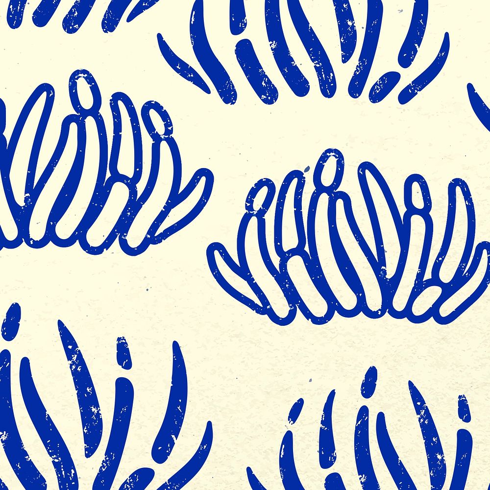 Coral reef illustration, marine life background in blue
