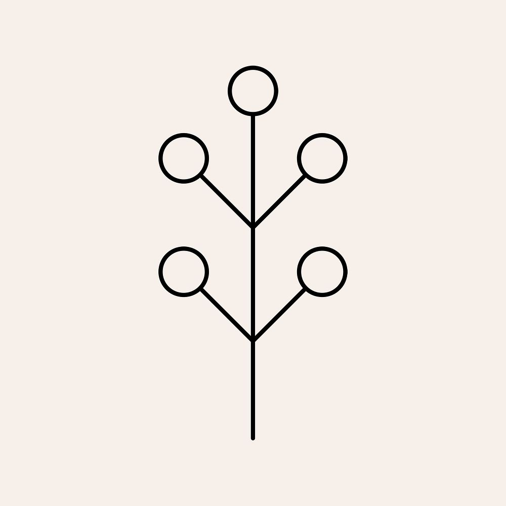 Plant element illustration,  minimal botanical design psd