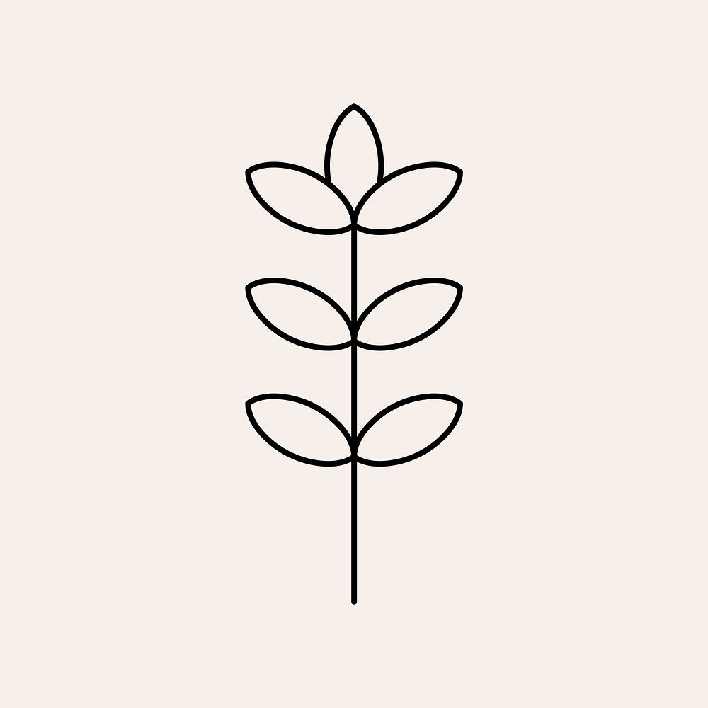 Leaf element illustration, simple botanical design vector