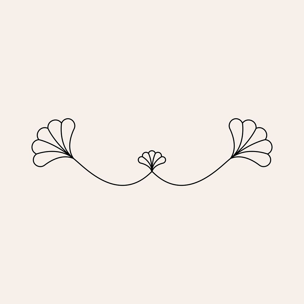Flower divider illustration, botanical graphic design
