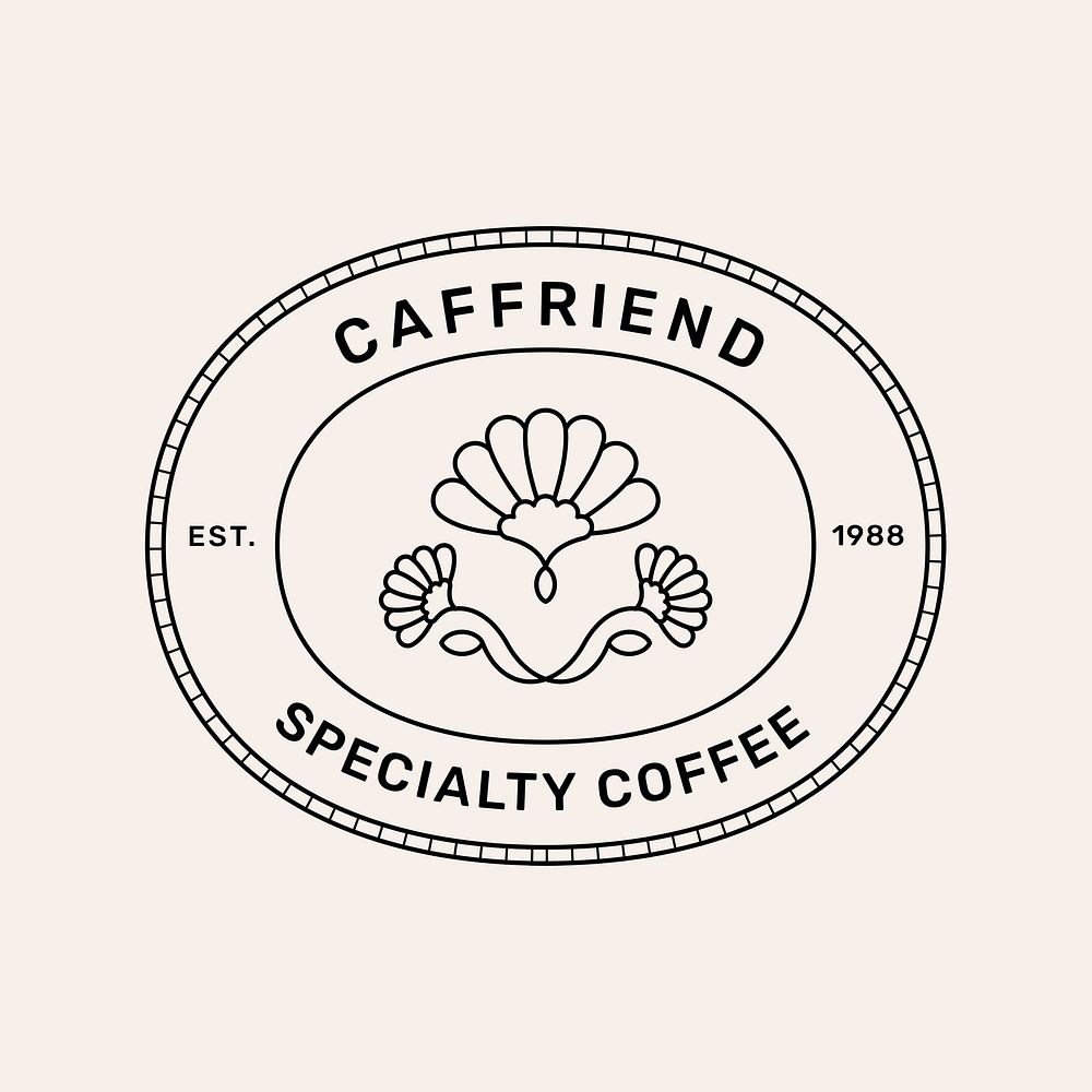Aesthetic coffee logo template, Caffriend, minimal branding design for business psd