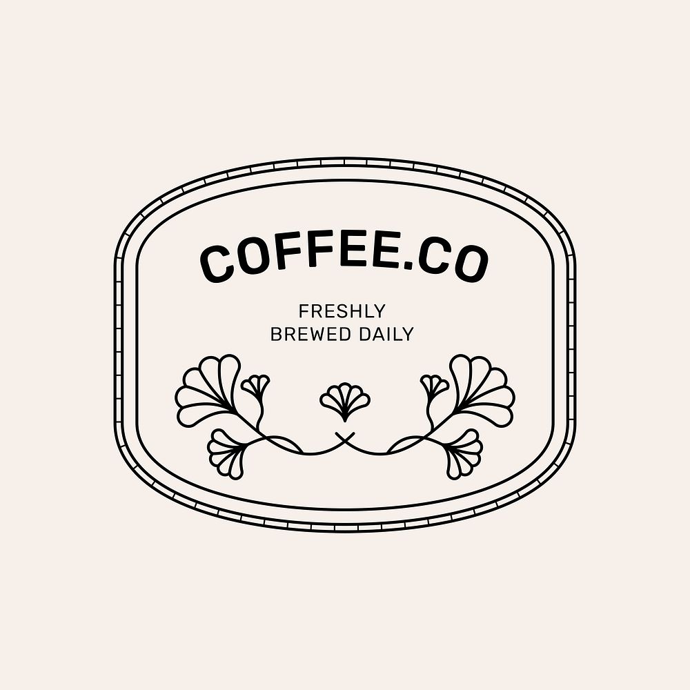 Simple logo template, Coffee.co, minimal branding design for business psd