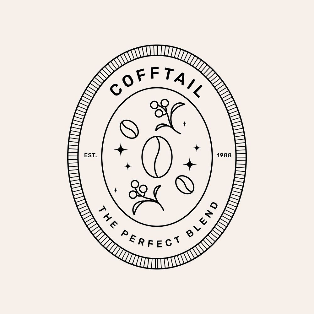 Coffee logo template, Cofftail, professional business branding graphic vector