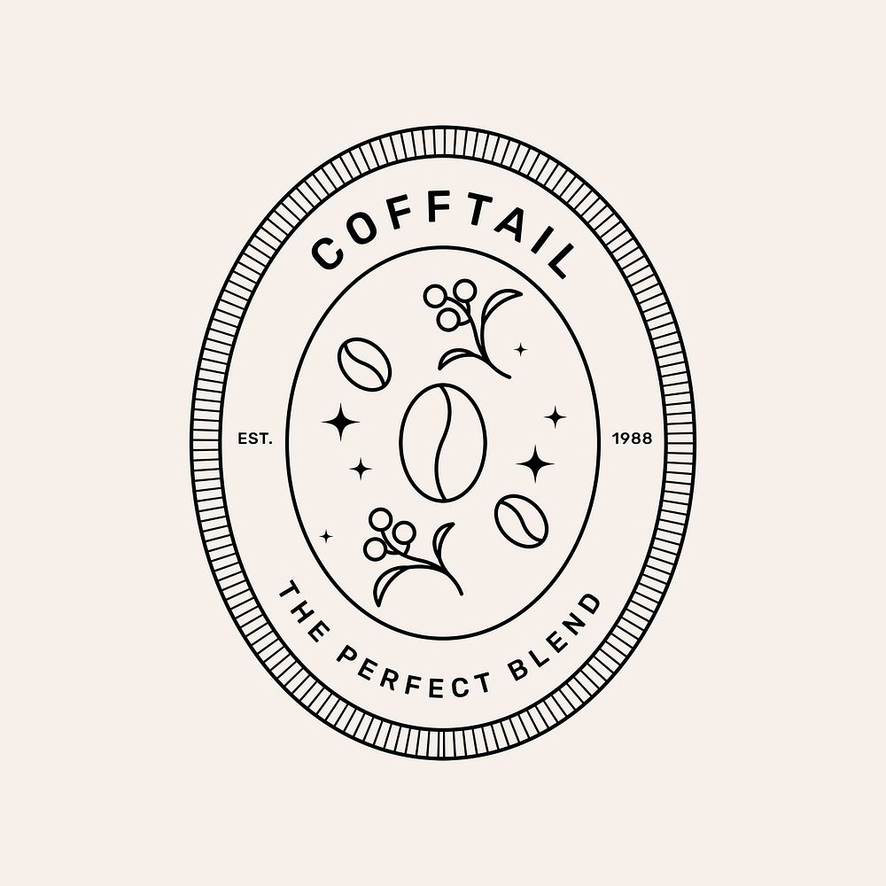 Coffee logo template, Cofftail, professional business branding graphic psd