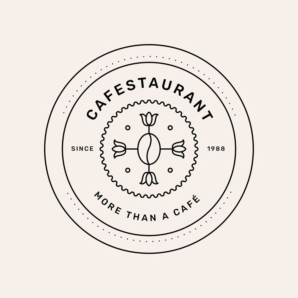 Aesthetic coffee logo template, Cafestaurant, minimal branding design for business psd