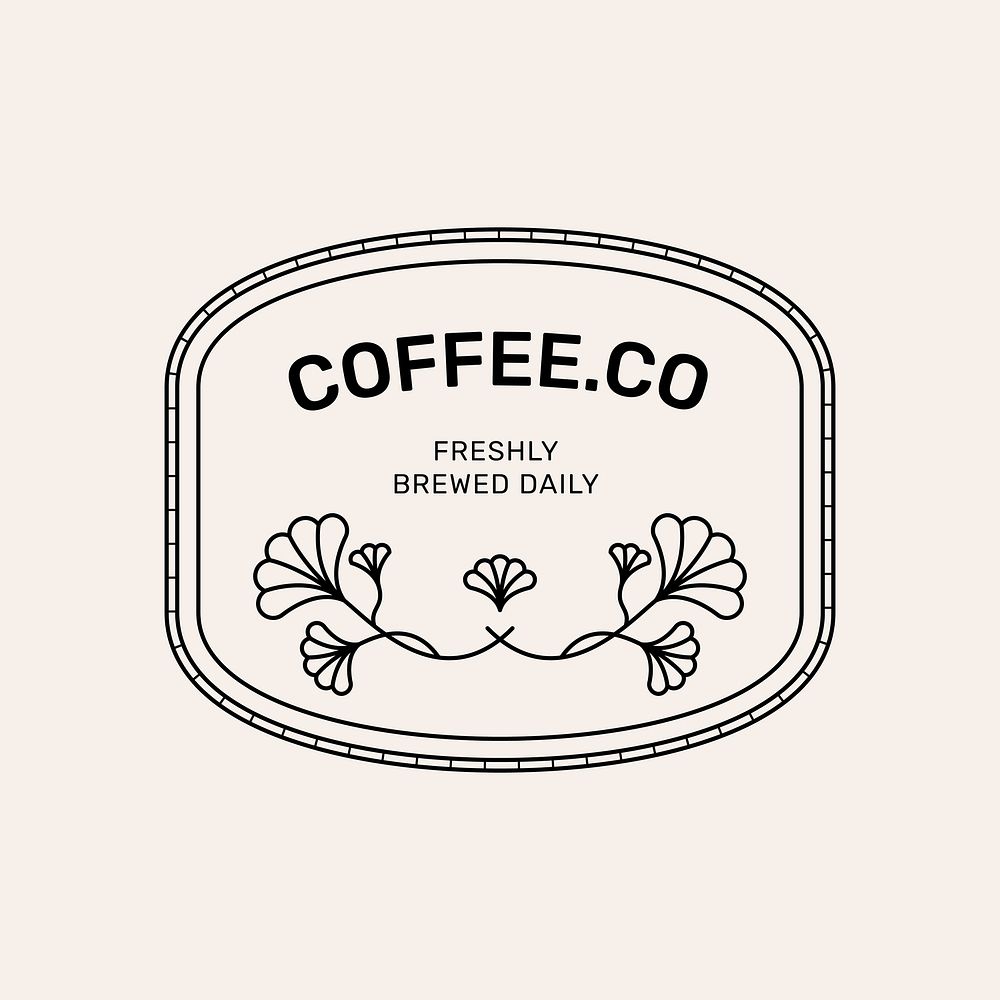 Aesthetic logo template, Coffee.co, simple branding design for business vector
