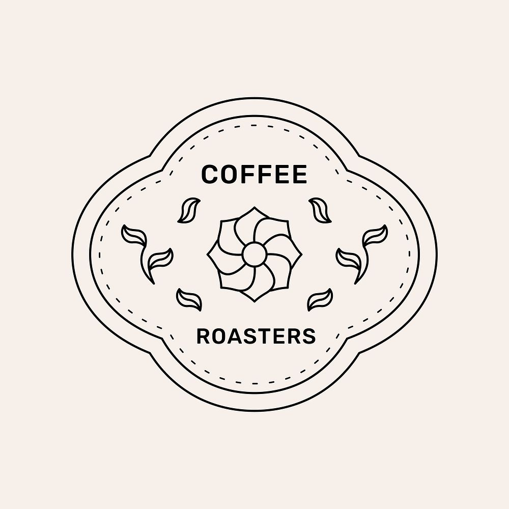 Creative logo template, Coffee Roasters, clean black design, branding icon for professional business vector
