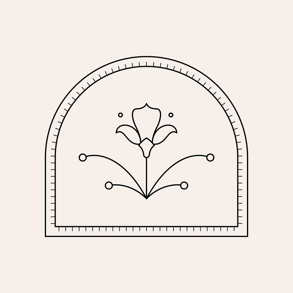 Aesthetic logo element, simple black graphic design vector 