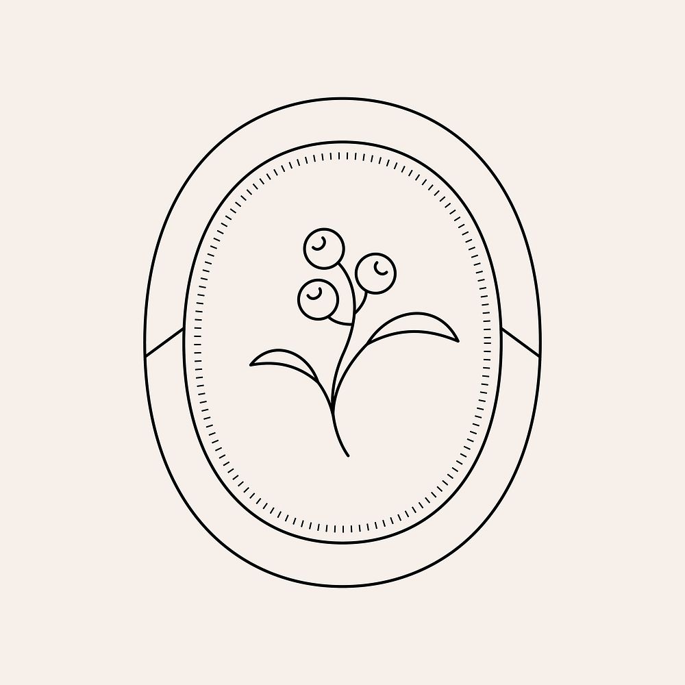 Aesthetic logo element, simple black graphic design vector 