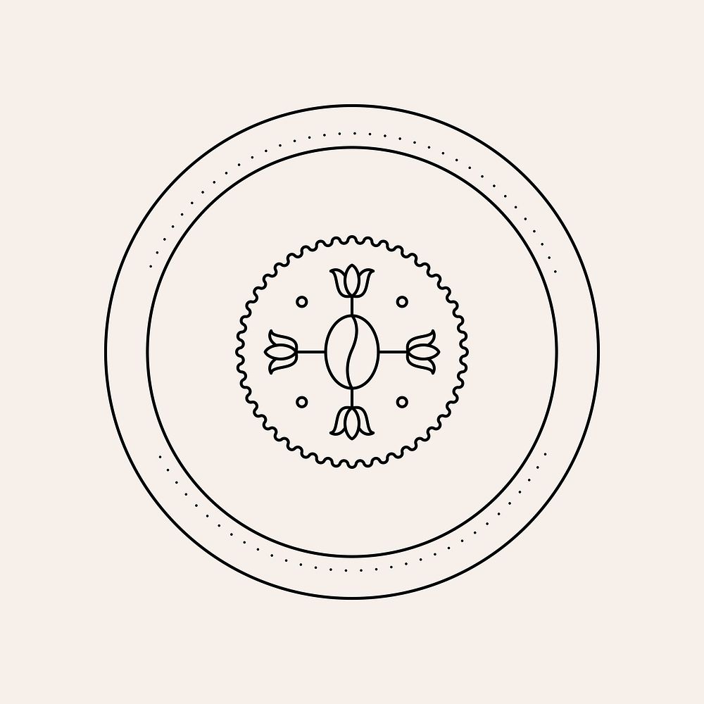 Beautiful coffee logo element, minimal black graphic design vector 