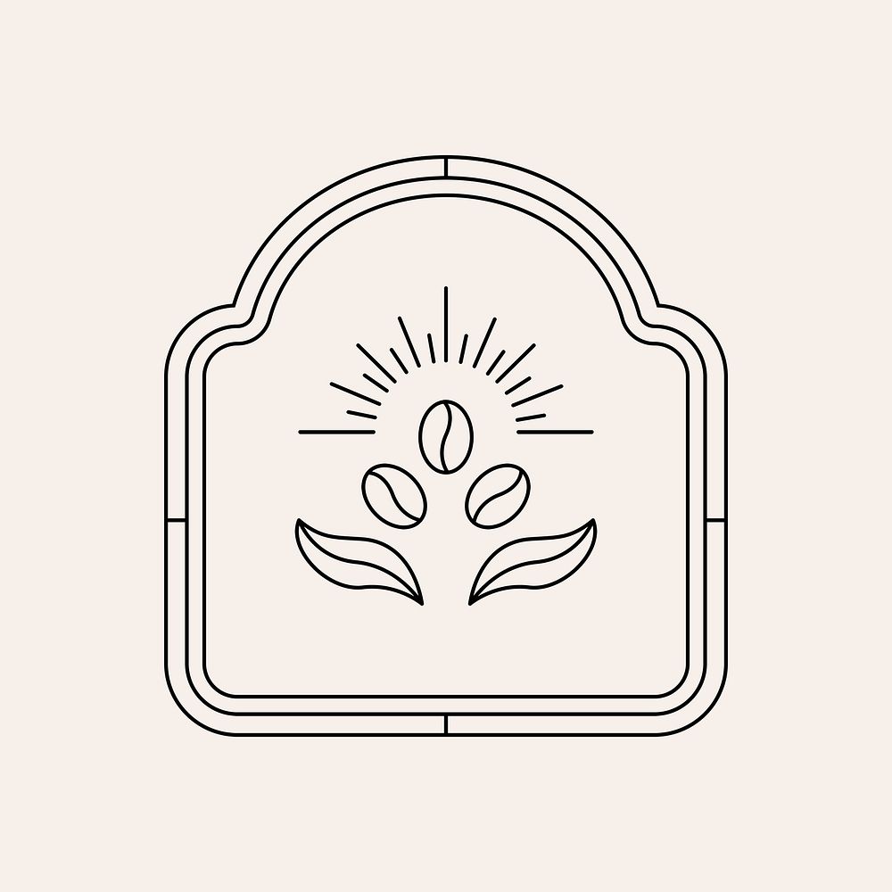 Coffee logo element, minimal black graphic design psd