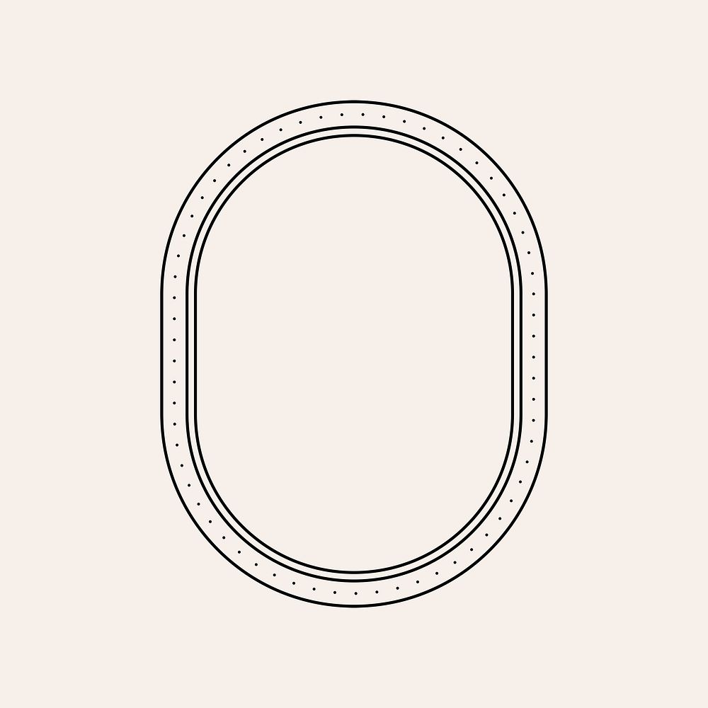 Minimal oval frame, creative black badge design