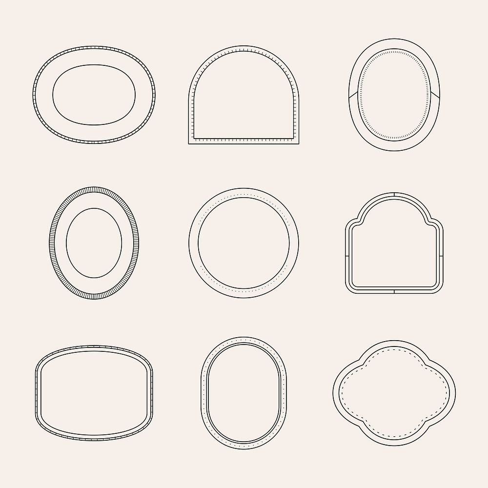 Simple badge stickers, minimal frame for business branding vector