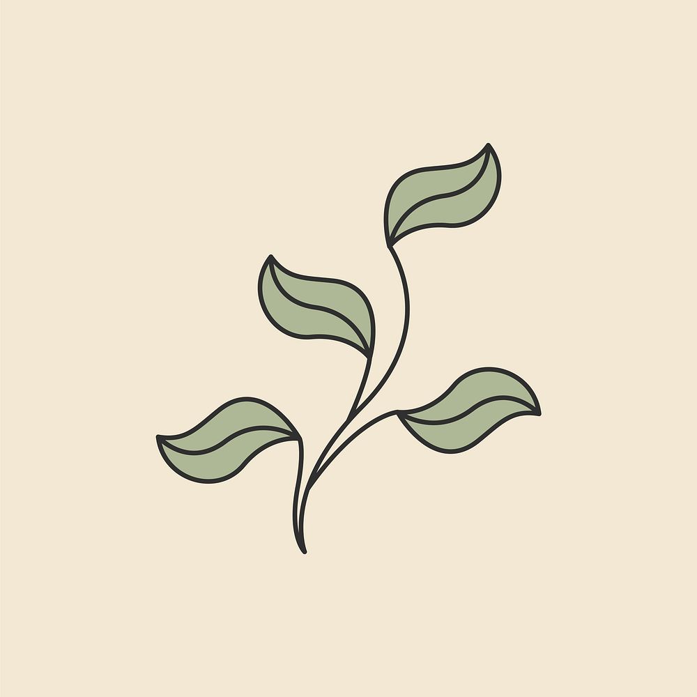 Botanical element illustration, simple plant graphic design