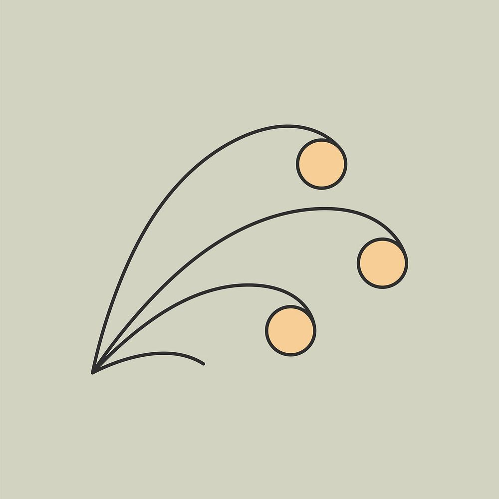 Plant element illustration, minimal botanical design vector