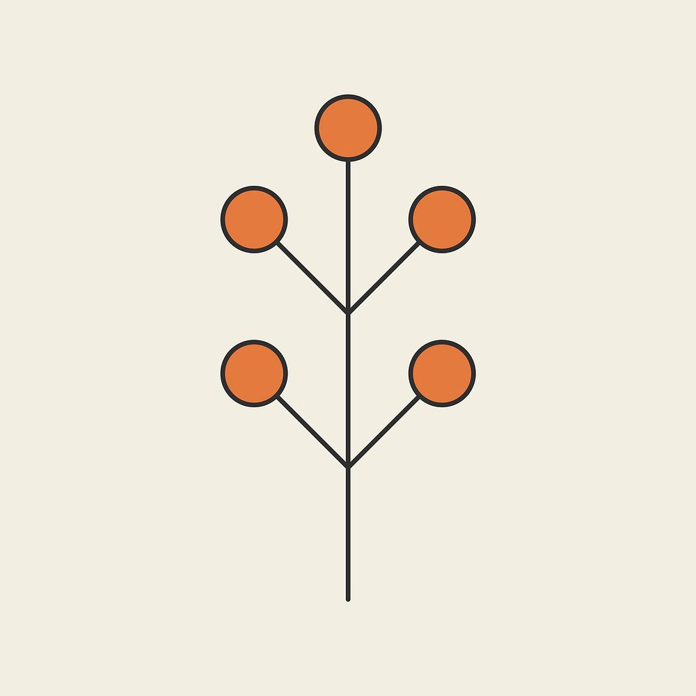 Plant element illustration, minimal botanical graphic design
