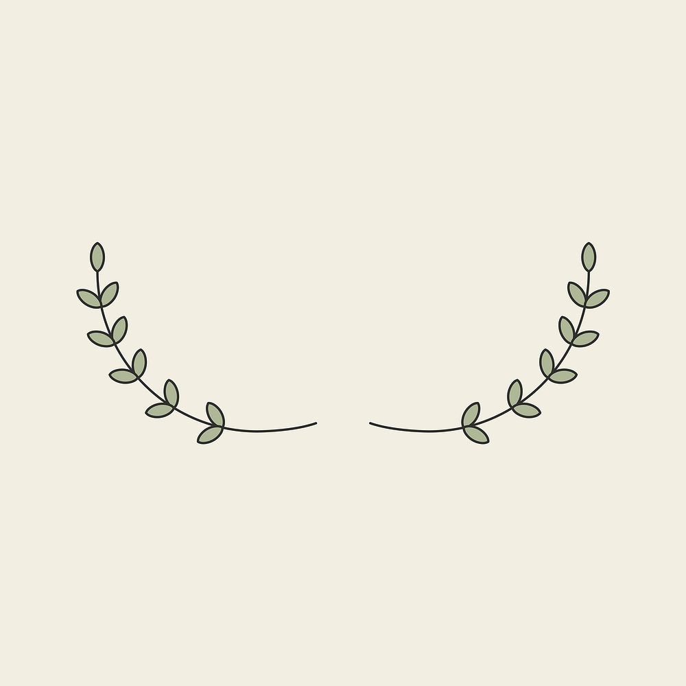 Leaf divider illustration, simple botanical graphic design