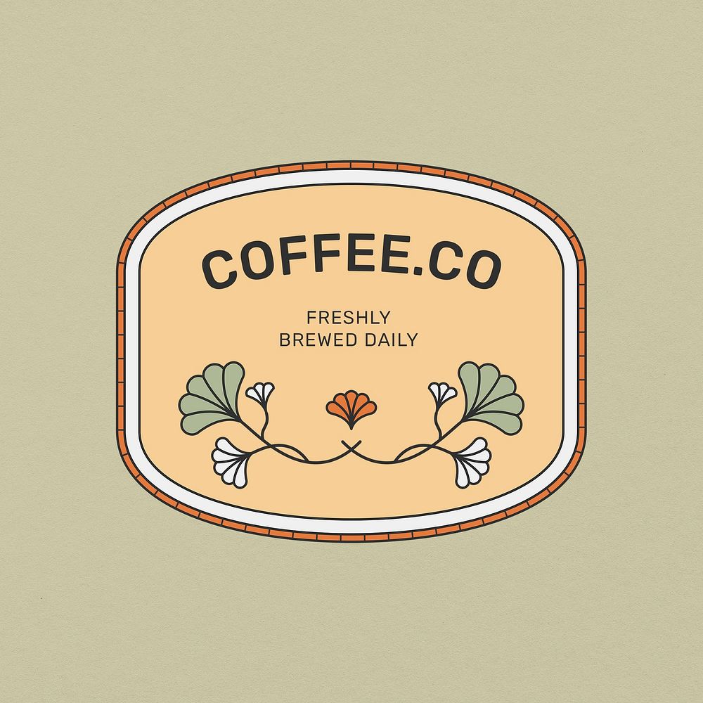 Minimal logo template, Cofee.co, simple branding design for business psd