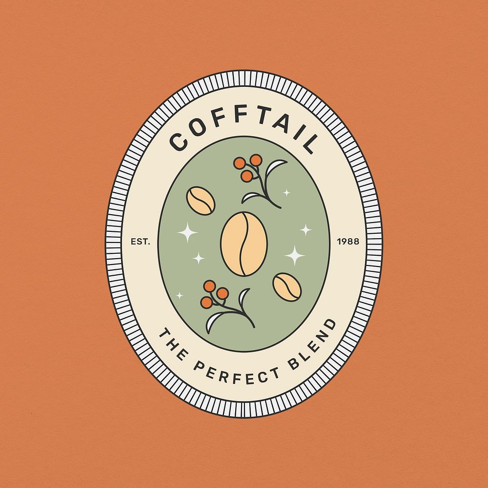 Coffee logo template, Cofftail, professional business branding graphic psd