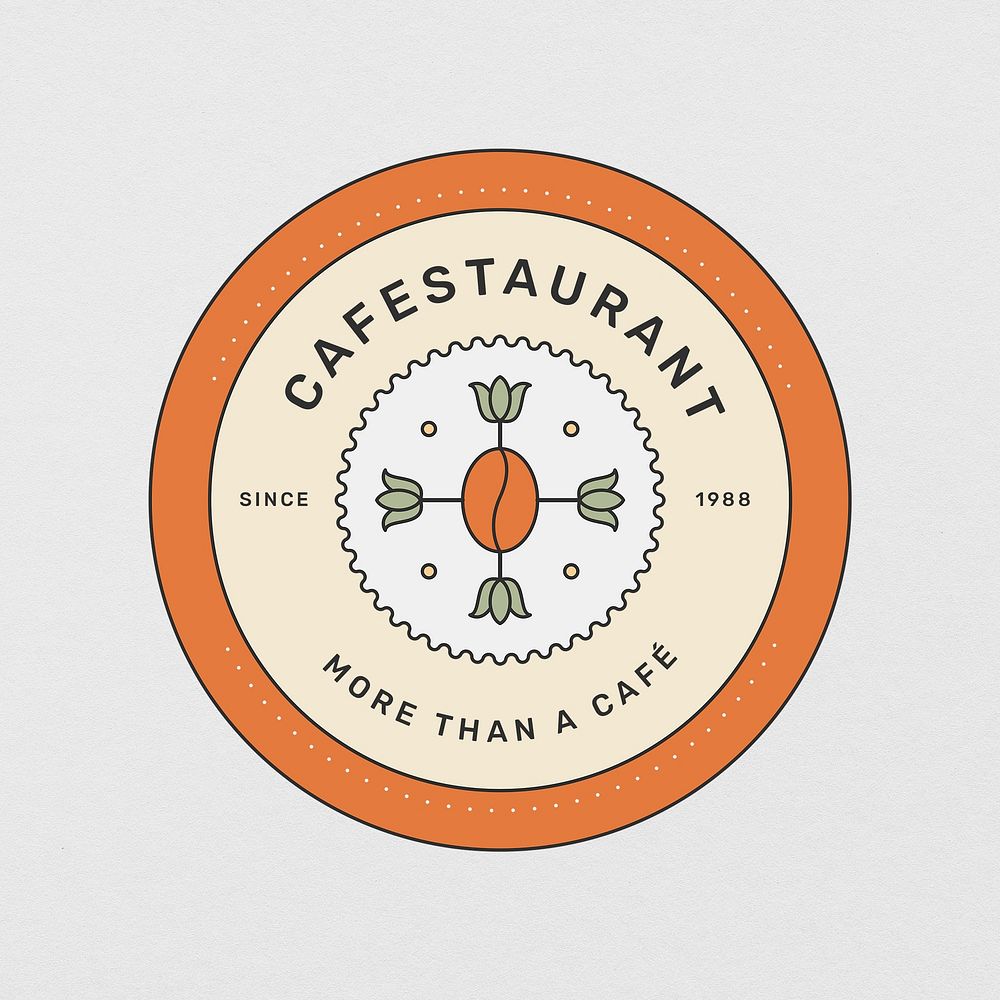 Modern coffee logo template, Cafestaurant, simple branding design for business psd
