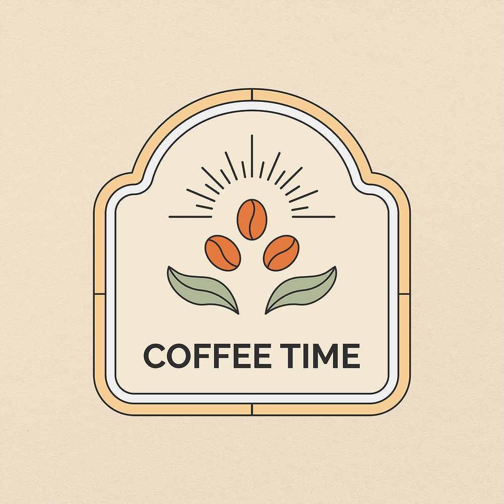 Simple logo template, Coffee Time, minimal branding design for business psd