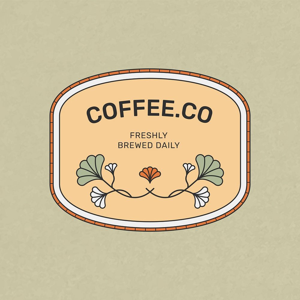Cafe business logo template, Coffee.co, professional business branding graphic vector