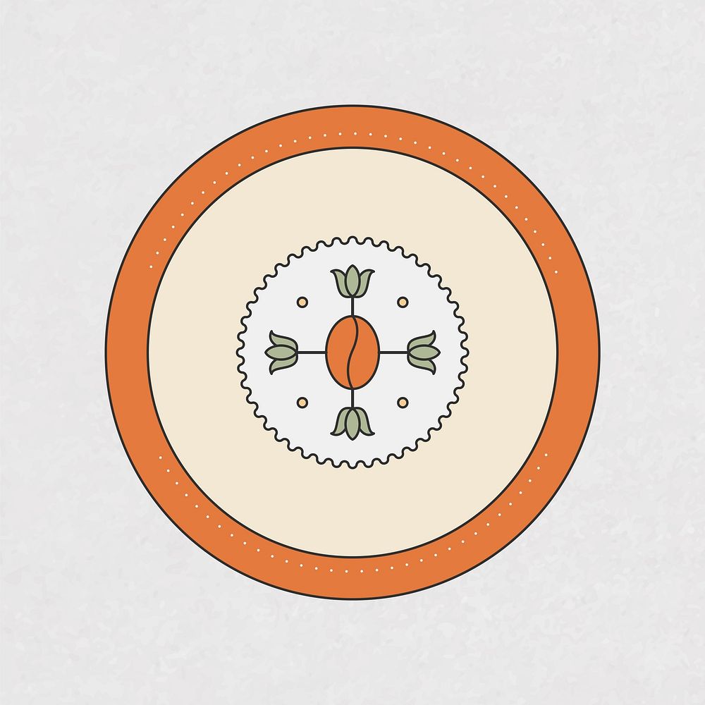 Coffee shop logo element, aesthetic retro badge design, minimal illustration vector 