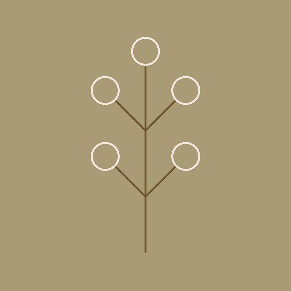 Botanical element illustration, simple plant graphic design
