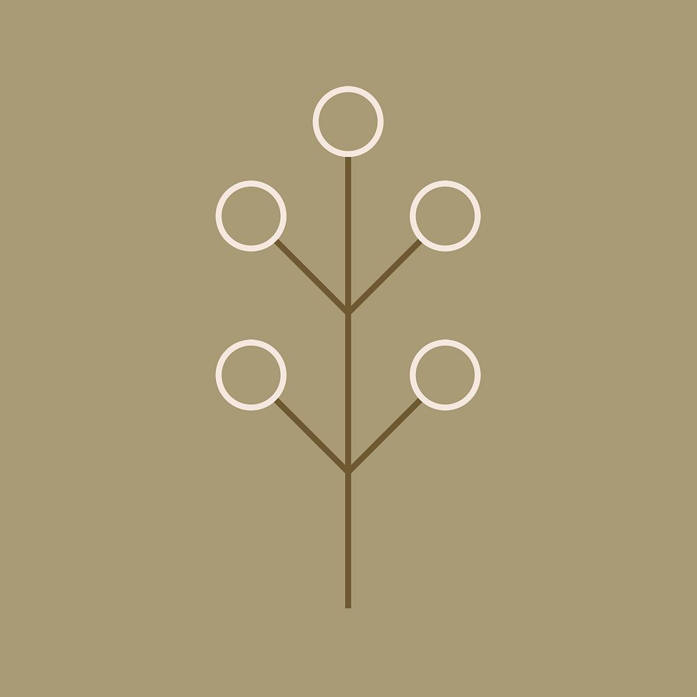 Plant element illustration,  minimal botanical design psd