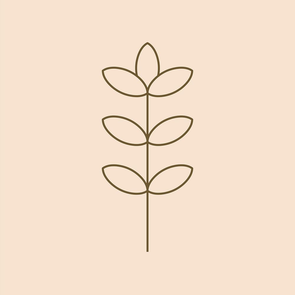 Leaf element illustration, simple botanical design vector